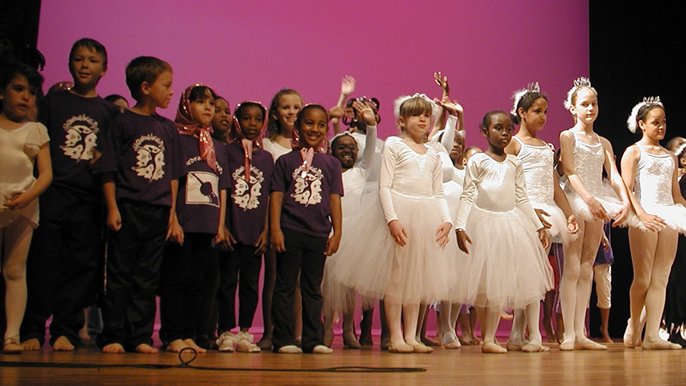 a group of students on a stage